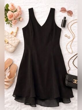 Vintage By Choice A-Line Dress Size 9 Made in USA Flowy Little Black Dress